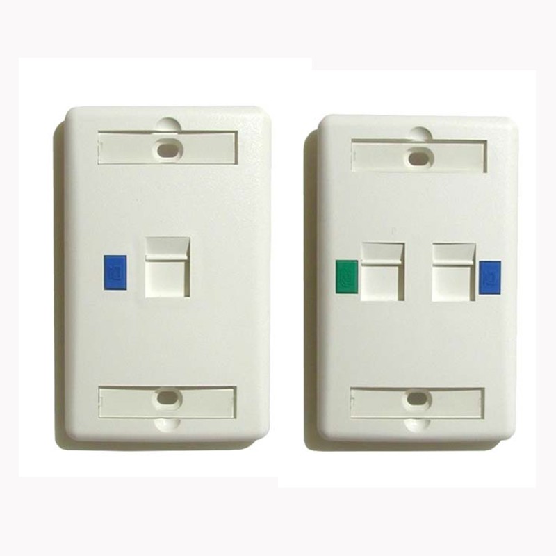 單孔 雙孔 資訊面板 適用CAT5E CAT6 RJ45 蓋板 飾板 彈跳防塵蓋路 資訊座【119PC電腦維修站】