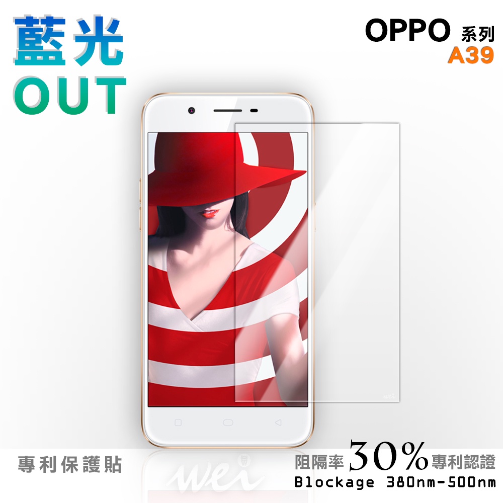 【膜力威】專利抗藍光保護貼｜OPPO A39 適用