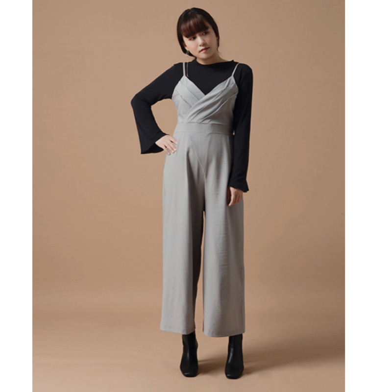 Air Space Plus 休閒格紋抓皺細肩連身長褲全新3xl 蝦皮購物