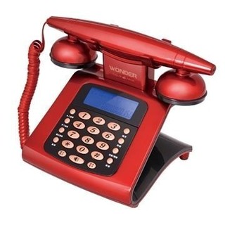 WONDER旺德 仿古來電顯示電話機 家用電話 聽筒 來電顯示 LCD顯示 鬧鐘功能 古董風 WT-05