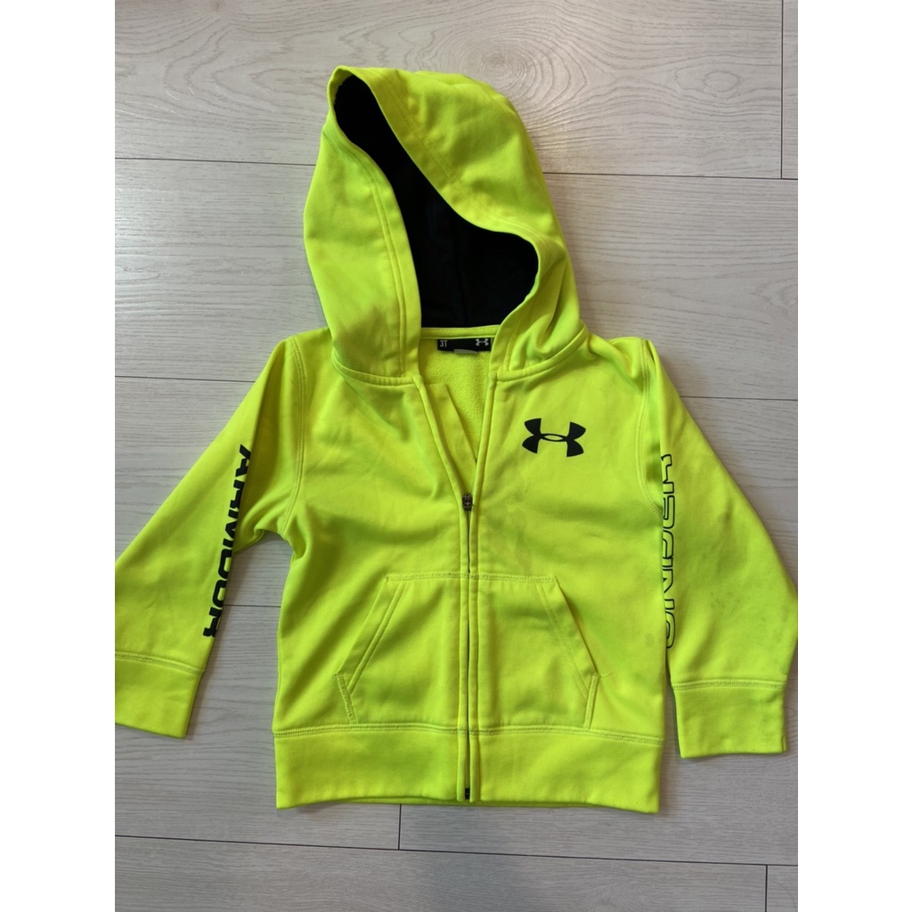 7-8成新 3-4歲 UNDER ARMOUR 連帽外套 亮黃色 兒童