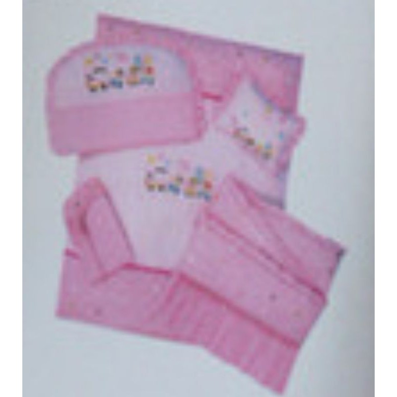 二手-粉紅色 麗嬰房Nacnac甲殼素抗菌純棉寢具 大床七件組 嘉年華系列