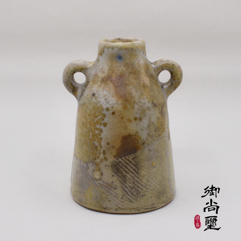 御尚璽 台灣陶藝家蘇鈴雅雙耳柴燒花器 蝦皮購物