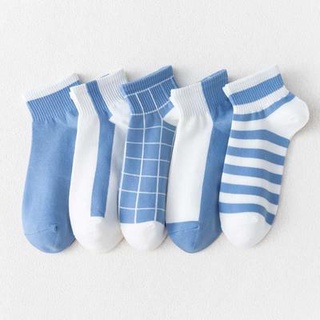 【小溪】日系可愛船型短襪★清新藍色★