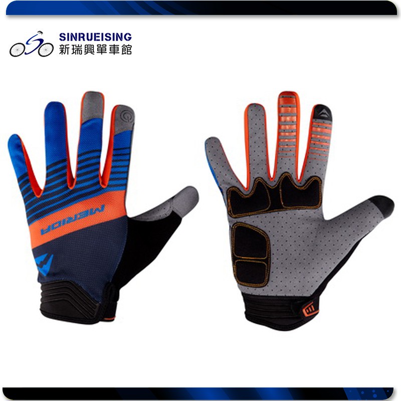 【新瑞興單車館】MERIDA 美利達 Light GEL Gloves 可觸控 長指手套 藍色 #MA1199