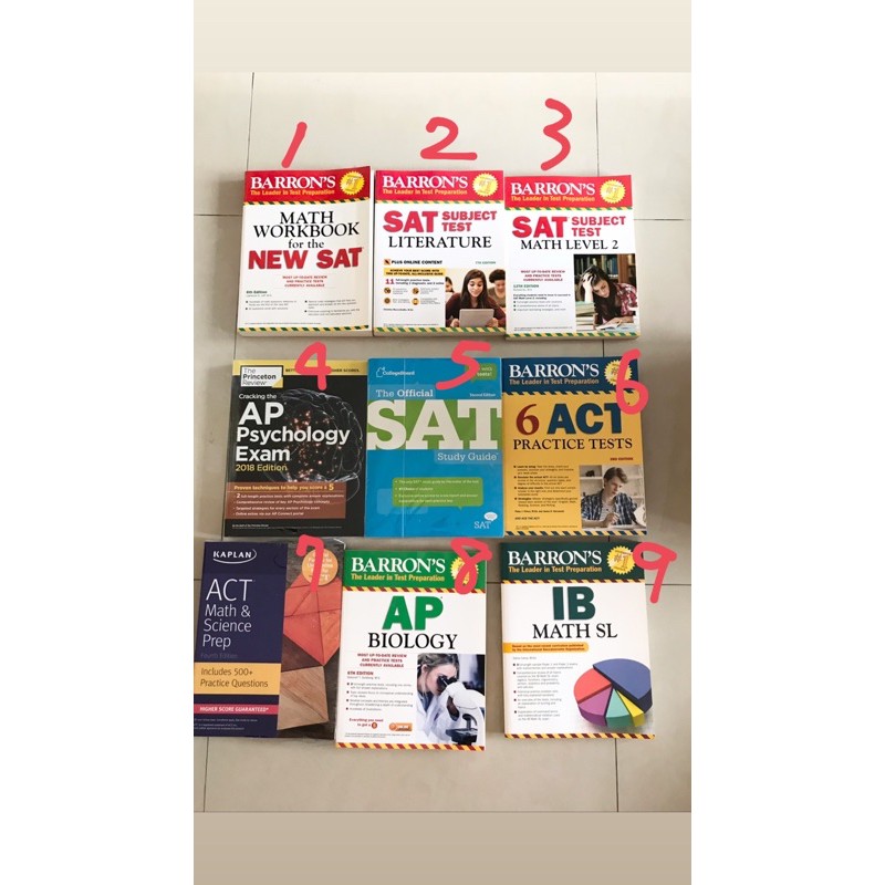 大學參考書 SAT ACT IB AP biology cal psychology chemistry math