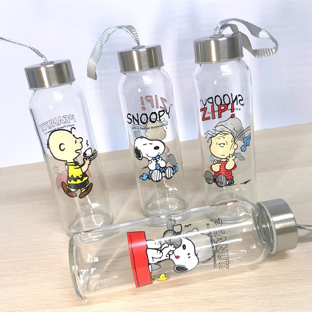 現貨【史努比輕巧玻璃瓶】300ml 正版授權 史努比 SNOOPY 玻璃瓶 水瓶 輕巧 隨身瓶 水壺