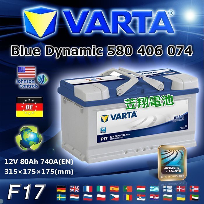 【電池達人】德國 正廠電池 VARTA F17 華達 汽車電瓶 58014 舊換新 特價賣場 DIN80 12V80AH