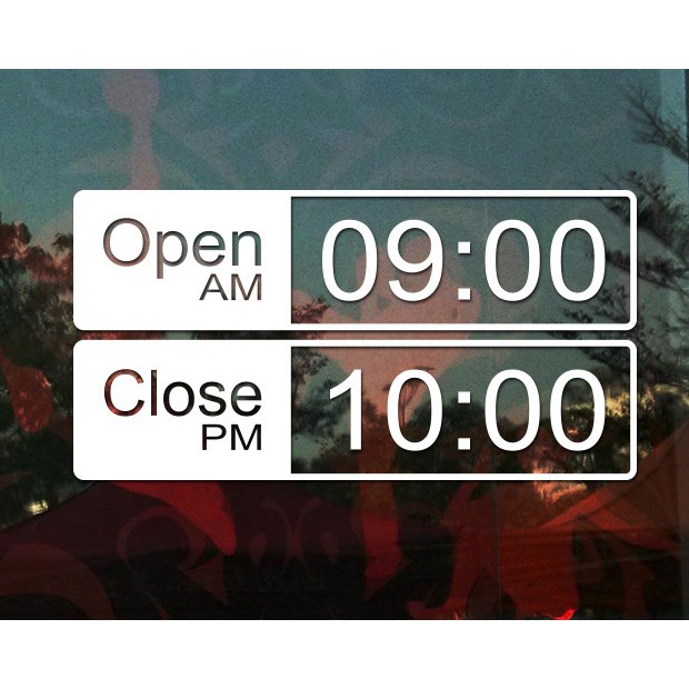 ╮愛緹雜貨店╭電腦割字 玻璃櫥窗營業時間卡點西德貼紙 營業時間 玻璃裝飾貼