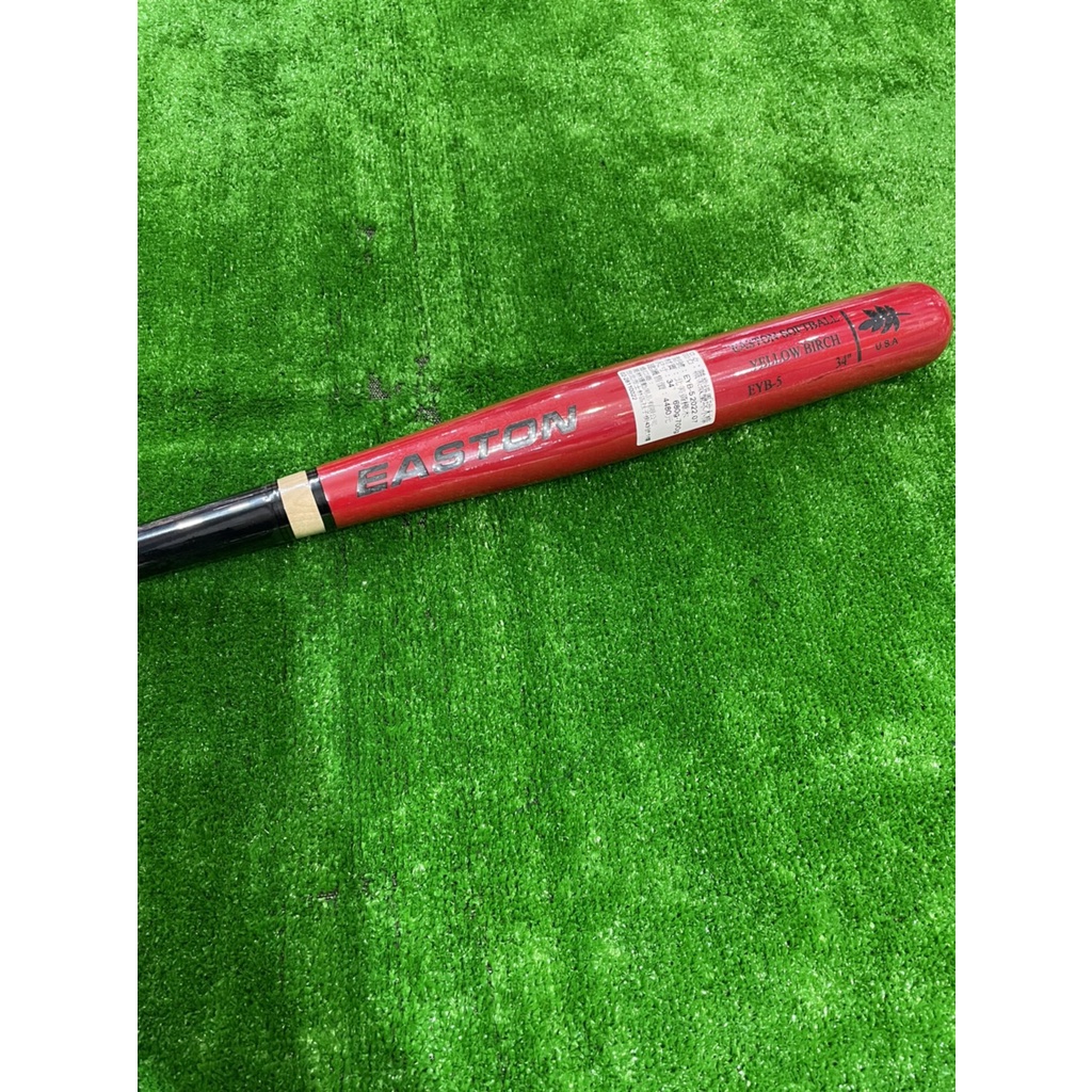 全新Easton 職業等級黃樺木壘球木棒特價EYB5棒型紅黑色
