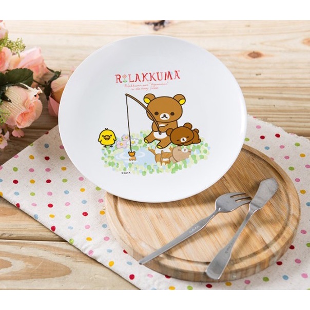 【Rilakkuma拉拉熊】8吋陶瓷盤餐盤骨瓷盤 微風午憩款