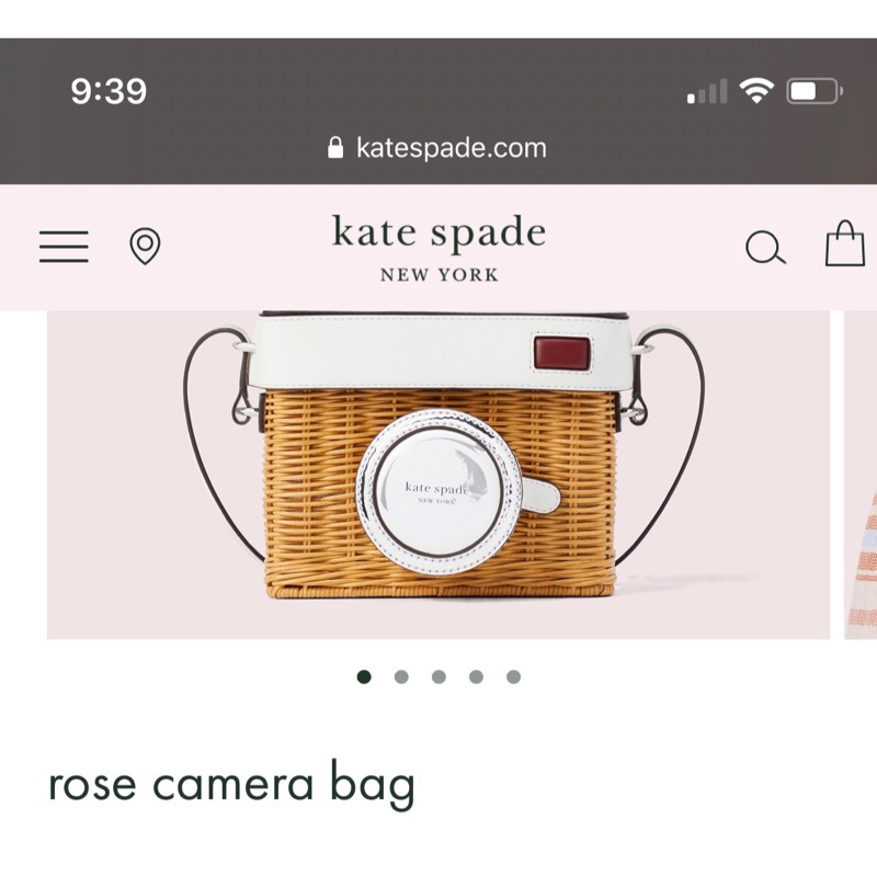 Kate spade rose camara bag 白色藤編相機包