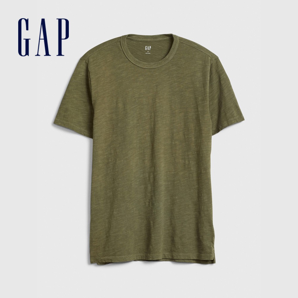 Gap 男裝 棉質舒適圓領短袖T恤-綠色(530924)