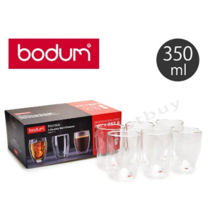 丹麥 Bodum PAVINA 6入 350ml /12oz 雙層 隔熱 玻璃杯 咖啡杯 4459-10-12US