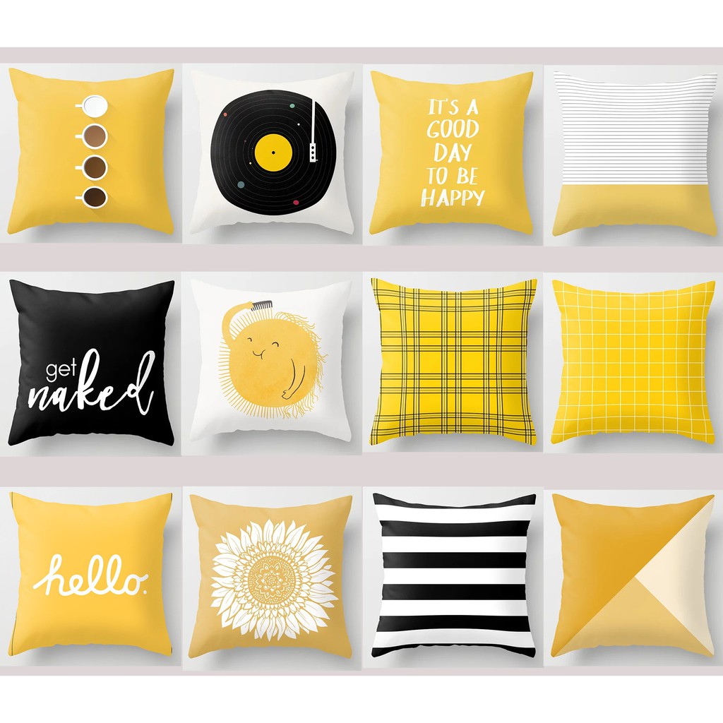 黃色靠墊套40x40,45x45,50x50,60x60,床上用品抱枕套,家居裝飾沙發枕套