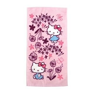 【Sanrio三麗鷗】凱蒂貓x印花樂童巾-蒲公英 100%棉 28x54cm