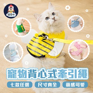【寵星球】🐾敲可愛🐾寵物背心式牽引繩組 中小型貓狗專用 貓咪牽引繩 貓咪牽繩 狗狗牽繩 寵物胸背帶 寵物外出牽繩