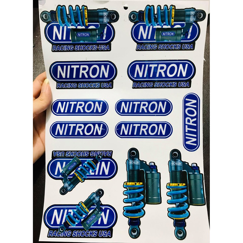 Ddxm-v10-29 郵票壓花 NITRON 前叉、汽車裝飾、摩托車郵票、頭盔、浮動貼紙