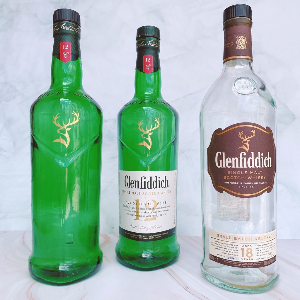 【金 二手收藏】格蘭菲迪 12年 18年 15年 1公升威士忌空瓶 酒瓶燈 當水瓶