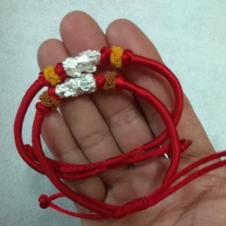 925純銀 貔貅 紅繩 編繩 編織 手鍊 手工繩 東周藝品