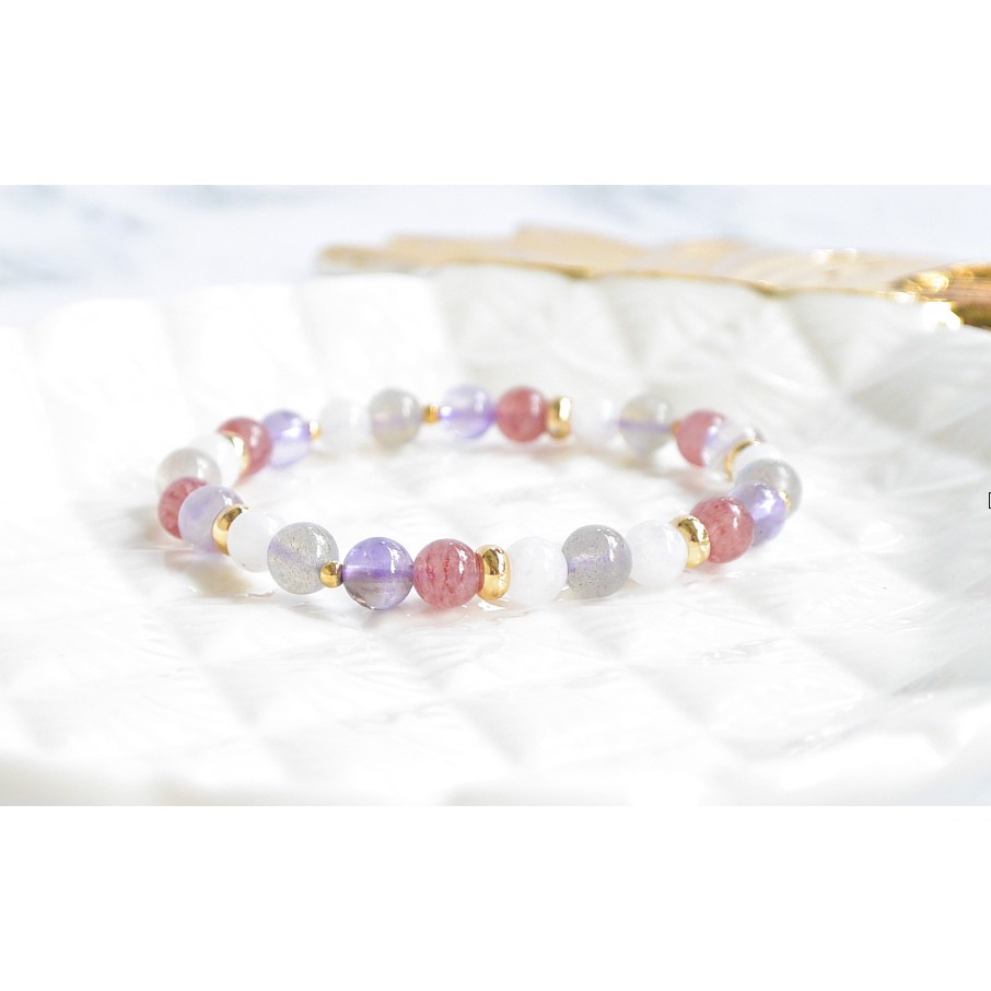 21 薰衣草紫水晶 草莓晶 拉長石 月長石 光譜石 月光石 客製 蝦皮購物