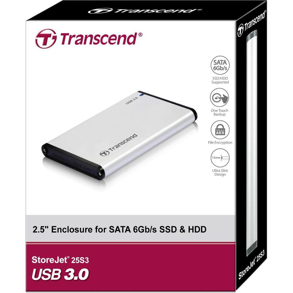 Transcend 創見 StoreJet 25S3 USB 3.1 StoreJet 2.5吋硬碟外接盒【JT3C】