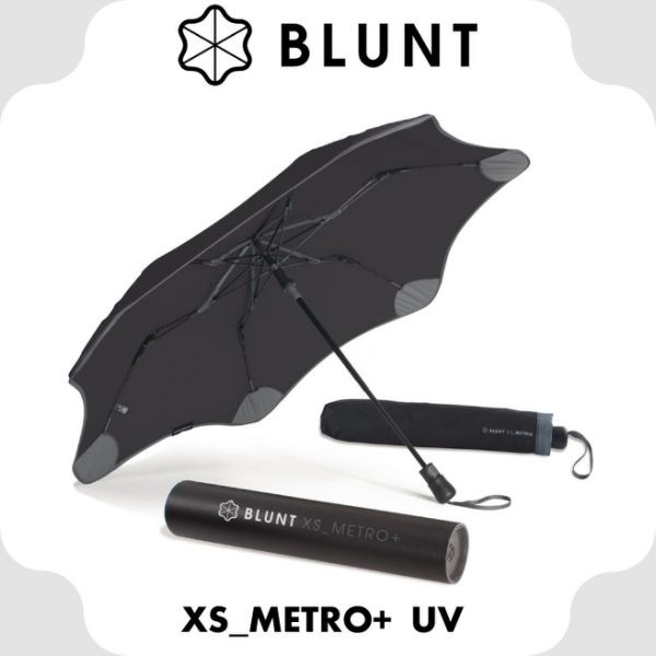 【BLUNT 紐西蘭 XS_METRO 抗強風 99%抗UV折傘《黑》】BLT-X02/摺疊傘/自動傘/雨傘//悠遊山水