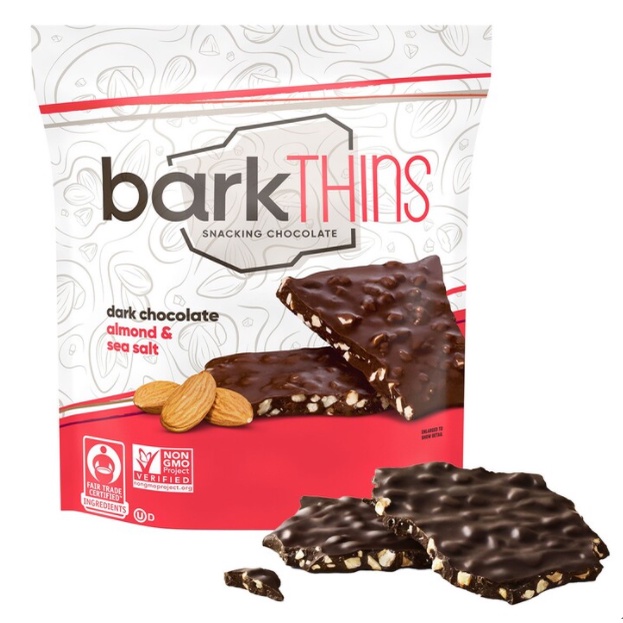 Costco好市多代購｜BarkTHINS 海鹽杏仁黑巧克力脆片 567公克｜零食｜餅乾｜巧克力脆片