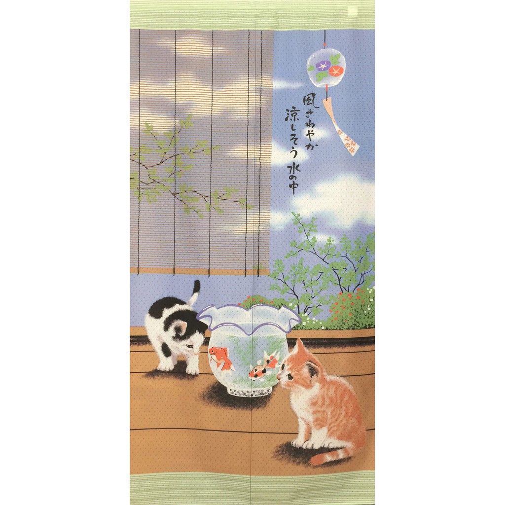 婕的店日本精品 日本帶回 和風夏日貓咪日本製門簾 85 170cm 蝦皮購物
