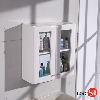 LOGIS｜溫莎雙門塑鋼浴櫃歐式吊櫃 壁櫃 防水 櫥櫃 廚房 飾品櫃 化妝櫃 浴室專用【W1008】