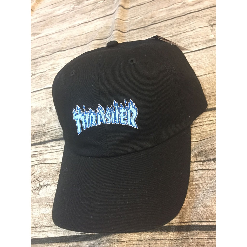 Thrasher 日版 日線 老帽 藍白火焰 鴨舌帽 彎帽