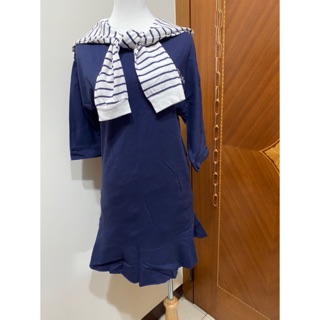 深藍水手風洋裝-短洋裝