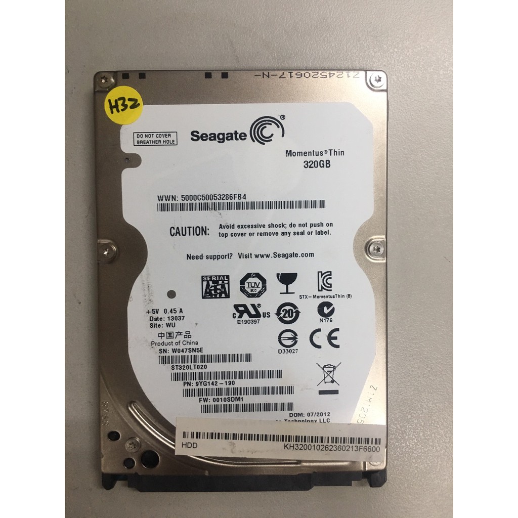 希捷 320GB 5400轉 型號:ST320LT020【蘆洲店面可自取】二手良品 門市保固30天!H32