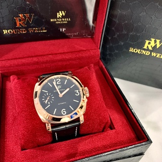 【浪威｜全新】現貨 ROUND WELL 手錶 機械錶 男錶 2色可選 皮錶｜Little Bee 小蜜蜂精品