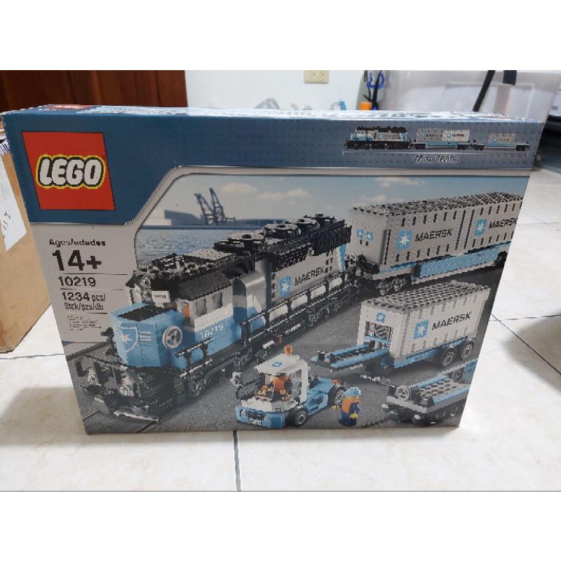正版樂高 LEGO 10219 馬士基 火車 全新未組+LEGO 樂高 7939 火車系列 Cargo Train合售