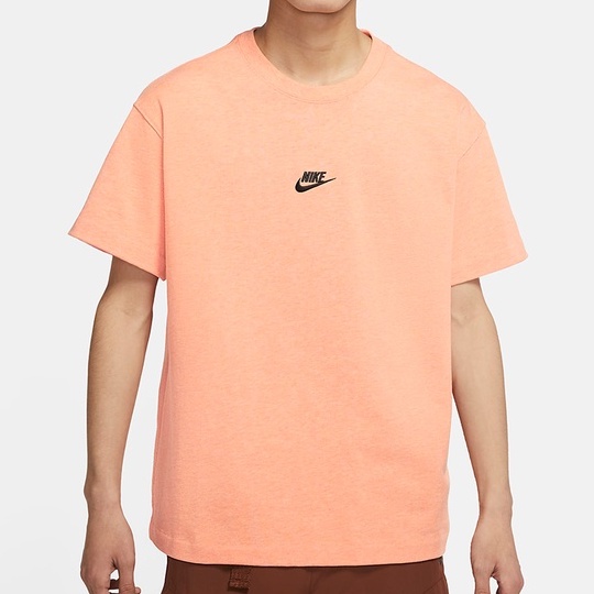 [麥修斯]NIKE BOXY TEE 短袖 上衣 素T 高磅 刺繡小勾 情侶衣 橘色 男女款 DN5241 824