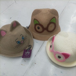 兒童 貓咪 休閒帽 編織 帽 帽子 動物 紙帽 漁夫帽 貓 加加