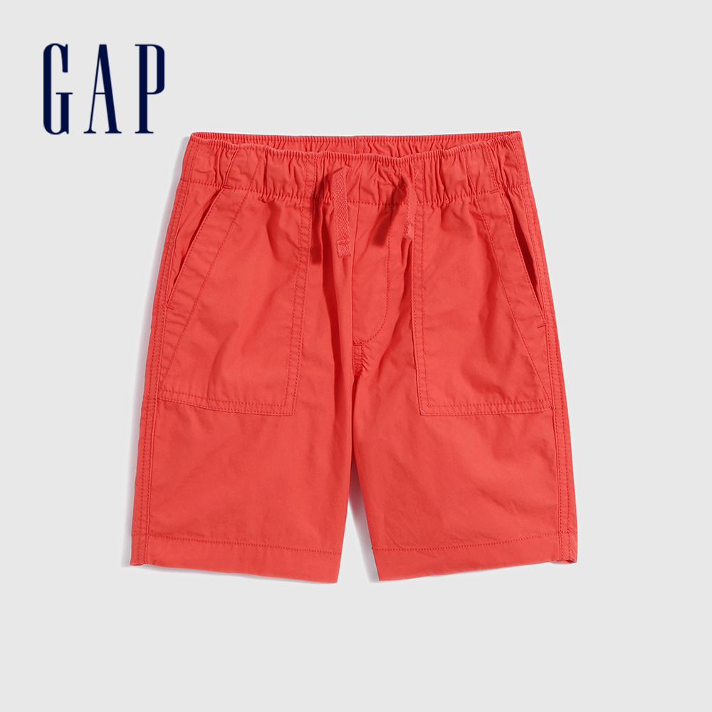 Gap 男童裝 工裝鬆緊透氣短褲-紅色(702071)