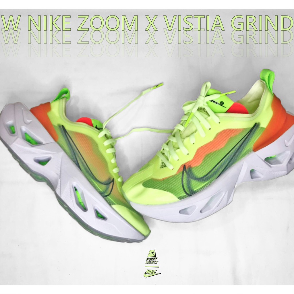 W Nike Zoom X Vista Grind 螢光綠 厚底 透明 復古 BQ4800-700【逢甲 FUZZY】