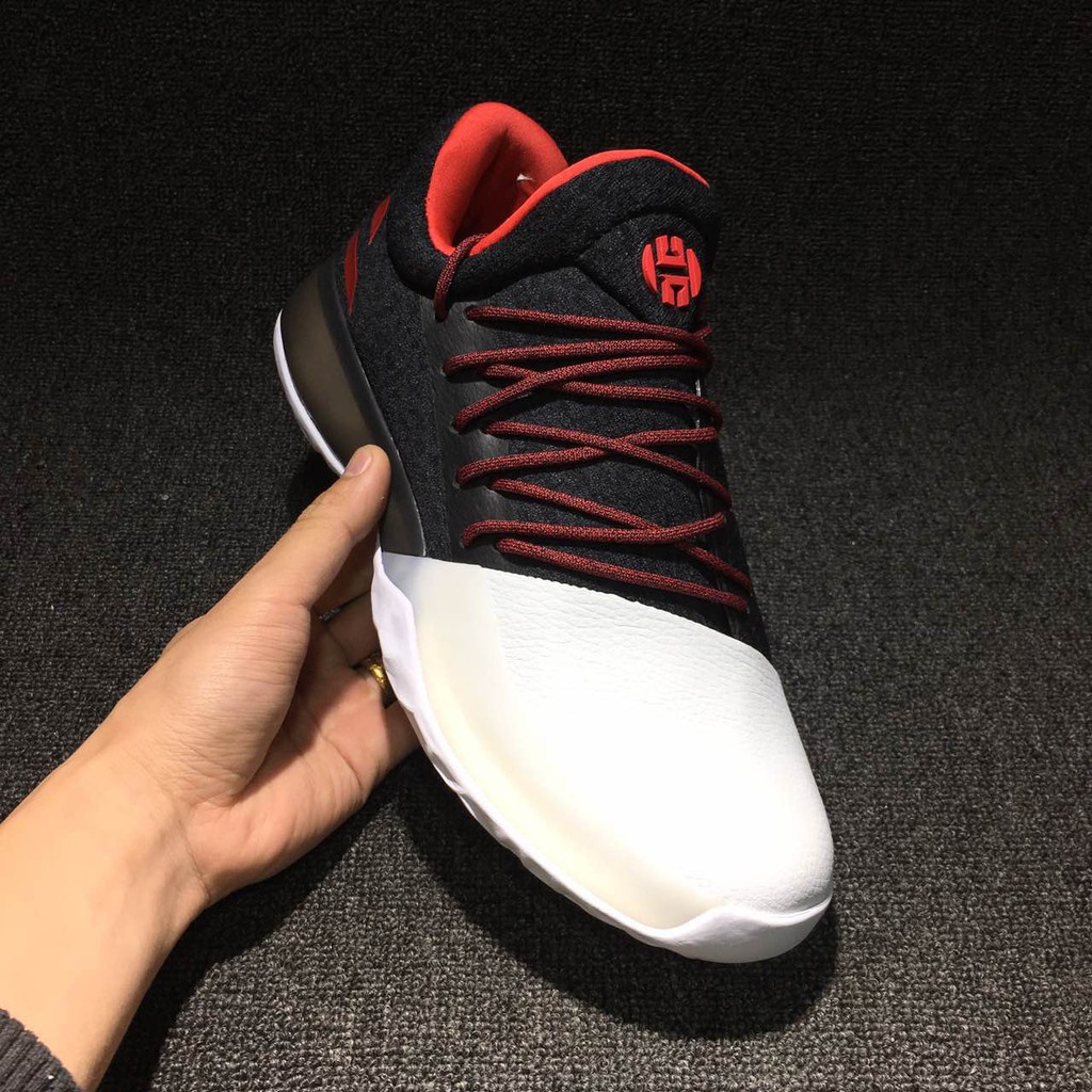 正品現貨 愛迪達/Adidas Harden Vol.1 哈登一代 白黑红 男鞋 防滑 耐磨籃球鞋 哈登戰靴