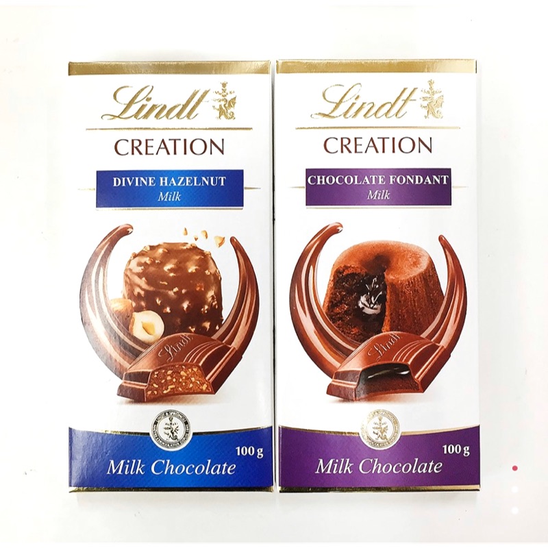 Lindt瑞士蓮 Creation牛奶巧克力 - 軟心夾餡 / 榛果夾餡 100g