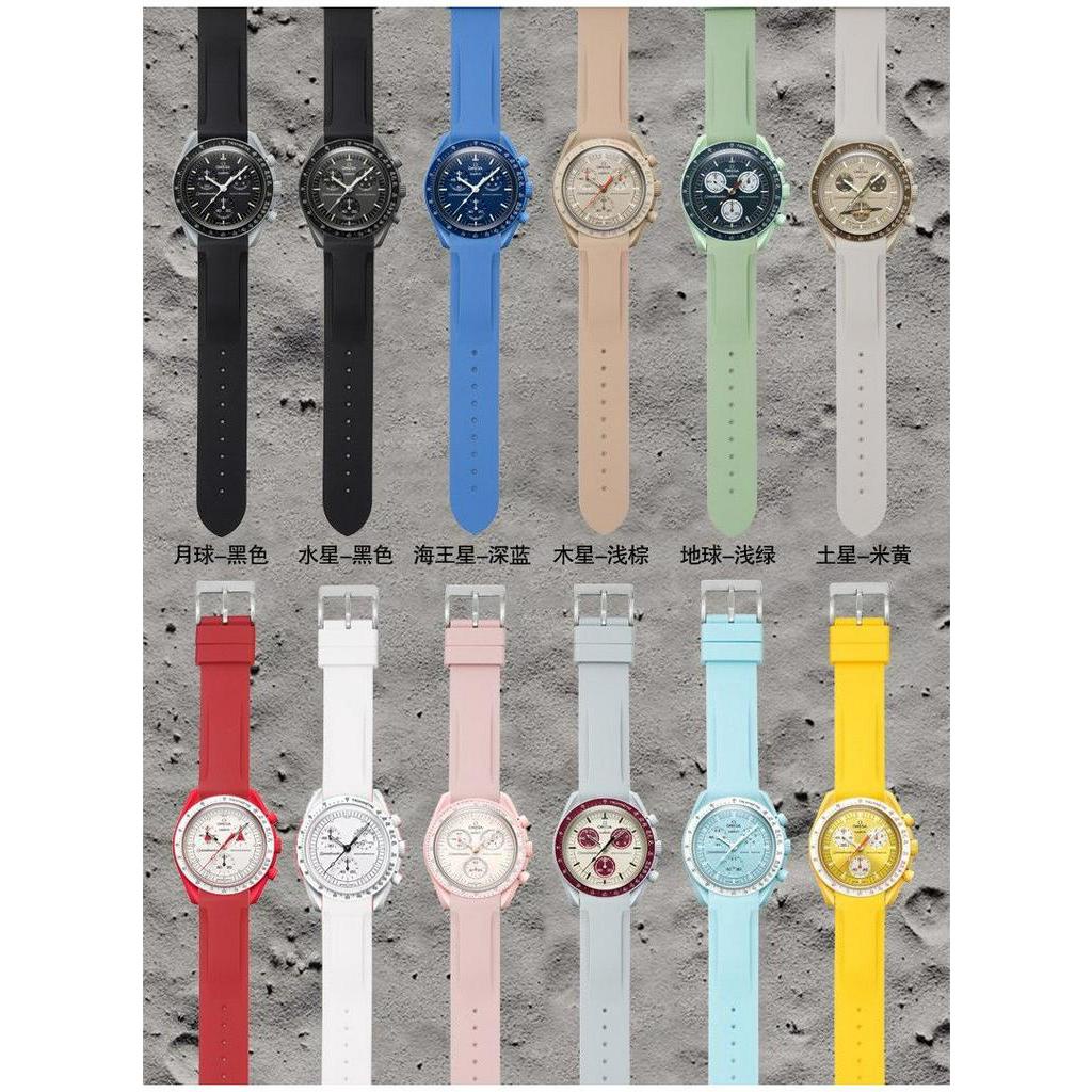 【原裝正品錶帶】 適用moonSwatch omega錶帶超霸歐米茄史努比snoopy聯名款錶帶弧形