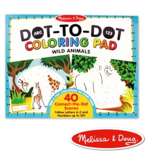 美國瑪莉莎Melissa & Doug -美國瑪莉莎大型兒童繪本-點點著色本-野生動物(英文從 A - Z ，數字從 1