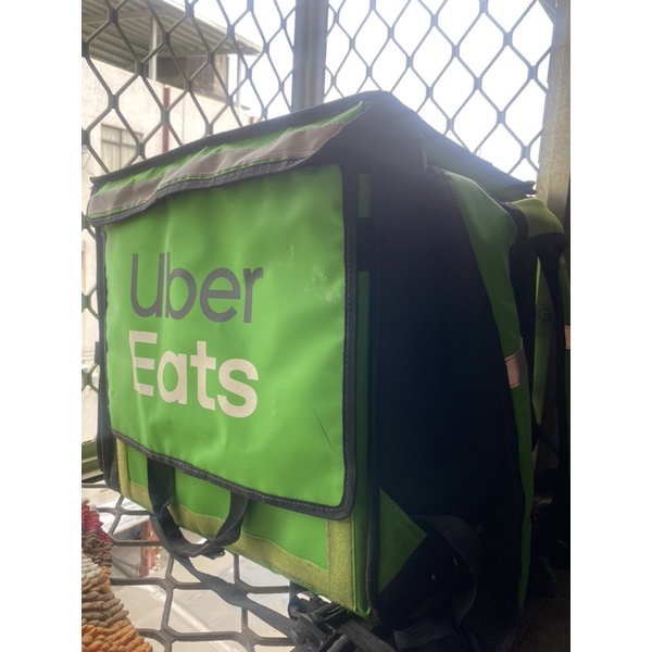 二手Uber Eats保溫袋 綠色上掀防水官方外送大包/大箱