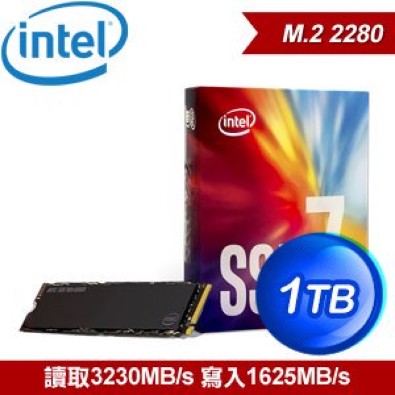 Intel 760p 1TB M.2 PCIe SSD固態硬碟(TLC)