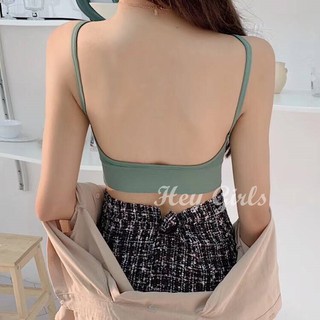 ♥Hey Girls♥超實用 美背大露背專用小可愛 細肩露背 挖背短版背心 內搭打底 深V領大U露背