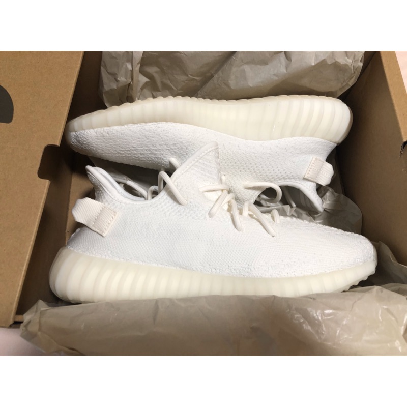 ADIDAS Yeezy 350 V2 椰子 全新正版 米色白色全白 UK8.5 CP9366