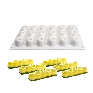 臺灣出貨 現貨 6連凹球長條慕斯模 蛋糕矽膠模 冰激淩模 DIY烘焙用具法式甜品模（藝）