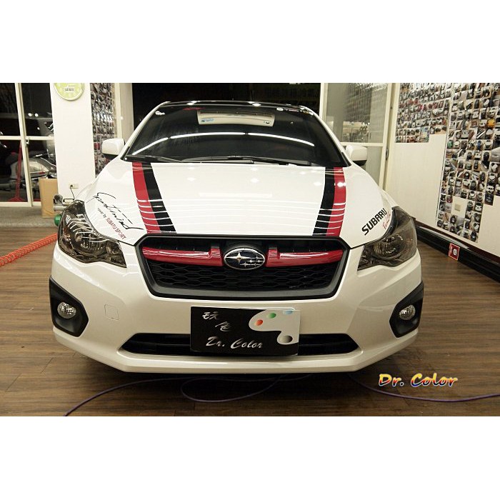 Dr. Color 玩色專業汽車包膜 Subaru Impreza 金屬紅/黑carbon/亮黑_引擎蓋/油箱蓋/水箱罩