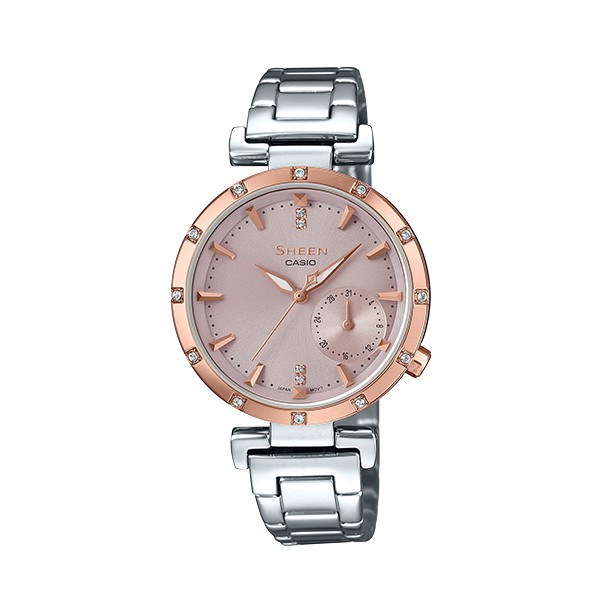 CASIO SHEEN 簡約魅力銀色不鏽鋼腕錶SHE-4051SG-4A